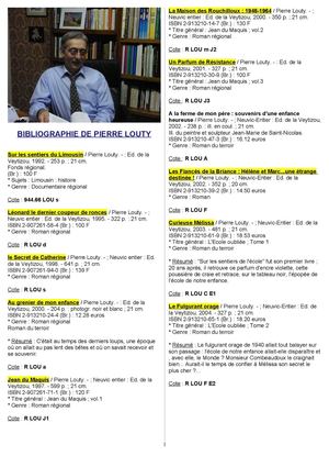 Bibliographie de Pierre Louty