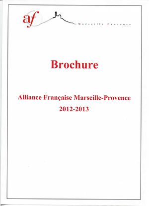 Brochure Alliance Française Marseille-Provence 2012/2013