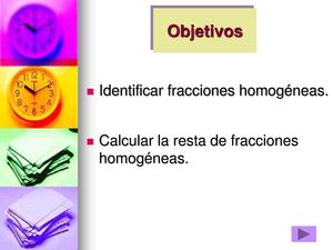 SUSTRACCION  DE FRACCIONES