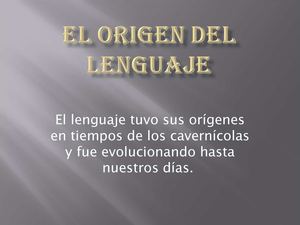 origen del lenguaje