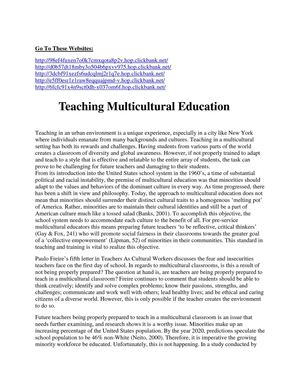 Teaching Multicultural Education