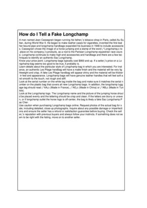 How do I Tell a Fake Longchamp