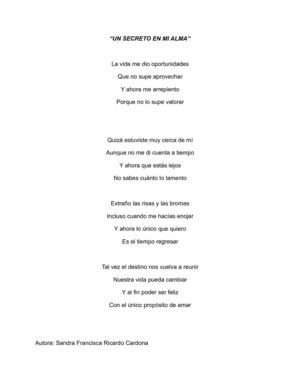 Poema: "Un secreto en mi alma"