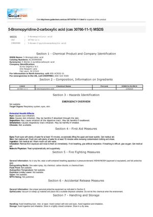 5-Bromopyridine-2-carboxylic acid (cas 30766-11-1) MSDS