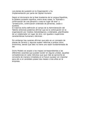 Los Planes de Sucesión en las Organizaciones 