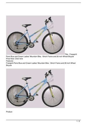 Mountain Bike. 19inch Frame and 26 inch 