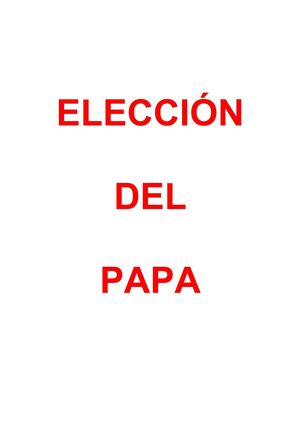 ELECCIÓN DEL PAPA