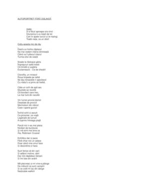 AUTOPORTRET FĂRĂ OGLINDĂ, autor Ion Untaru