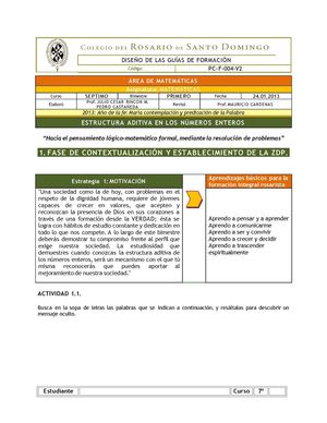 GUÍA MATEMATICAS  PRIMER PERIODO