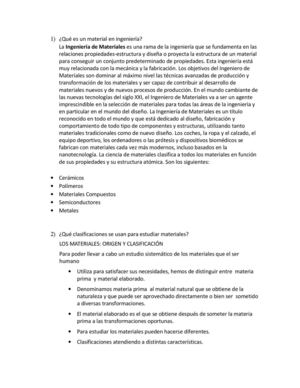 PREGUNTAS SOBRE LOS MATERIALES