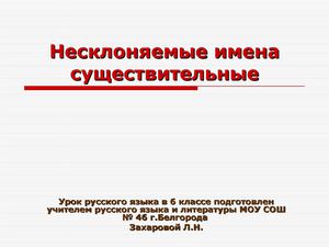 Несклоняемые существительные