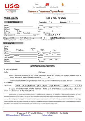 Afiliación por nómina USO