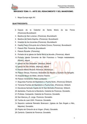 Tema 11.- Arte Renacimiento, imágenes