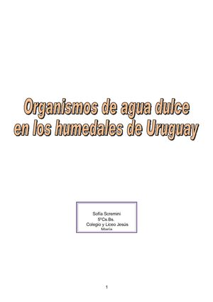 Catálogo de organismos de los humedales de Uruguay (en proceso de revisión)