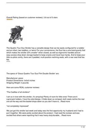 Graco Quattro Tour Duo Flint Double Baby Stroller