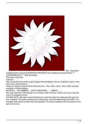 Calaméo Decorative Embellishments Etched Sun Moon Star Space