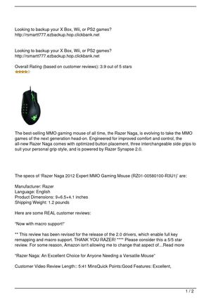 Calameo Razer Naga 12 Expert Mmo Gaming Mouse Rz01 R3u1