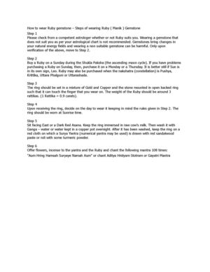 Steps of wearing Ruby Gemstone