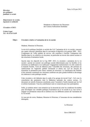 Circulaire CNAF + annexes