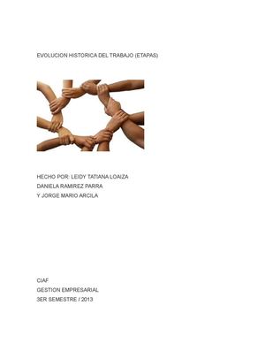 etapas de la evolucion historica del trabajo