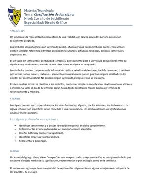 Clasificación de los signos