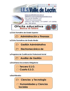 OFERTA EDUCATIVA IES VALLE DE LECRÍN