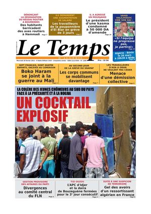 Le Temps d'Algérie Edition du Mercredi 20 Février 2013