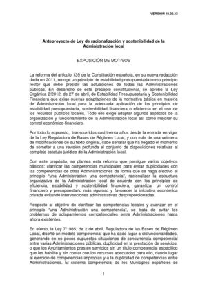 Anteproyecto de Ley Administraciones Locales