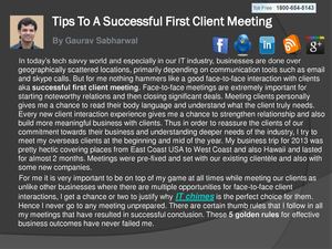 Calaméo - Tips To A Successful First Client Meeting