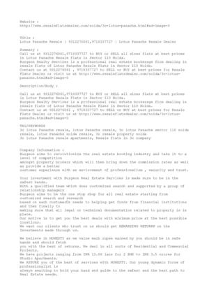 Lotus Panache Resale | 9312276061,9718337727 | Lotus Panache Resale Dealer 