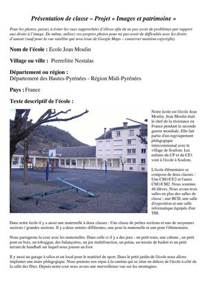 Présentation Ecole Pierrefitte-Nestalas - FRANCE