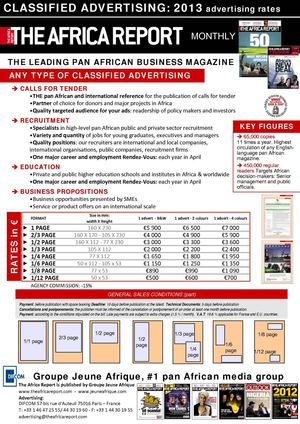 The Africa Report - Classified advertising rates card