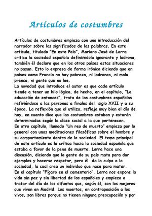 Artículos de costumbres