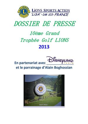 2013 LiSA Dossier de Presse