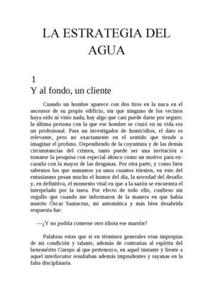 Resumen de "La estrategia del agua"