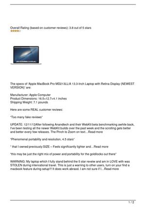 Apple MacBook Pro MD213LL/A 13.3-Inch Laptop