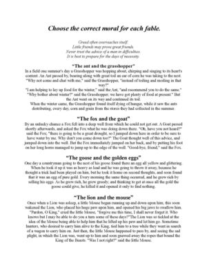 Choose the correct moral-The Fox and the Crow-FolkTales