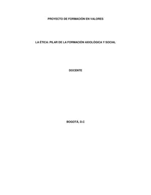 PROYECTO EN FORMACIÓN DE VALORES