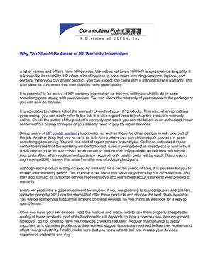 Why You Should Be Aware of HP Warranty Information