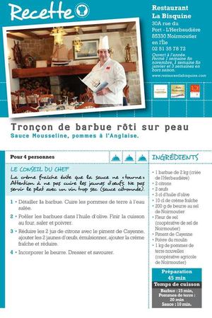 Tronçon de barbue rôti sur peau