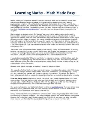 Learning Maths – Math Made Easy