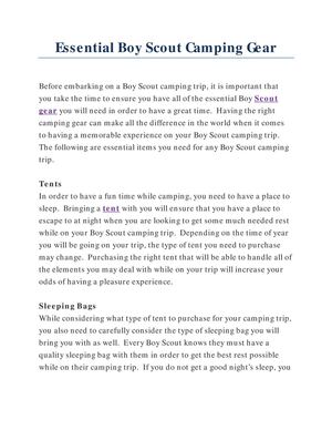Essential Boy Scout Camping Gear