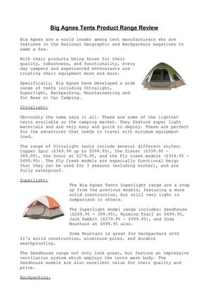big agnes tents