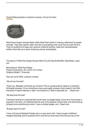 West Paw Design Bumper Bed Stuffed Dog Bed Review