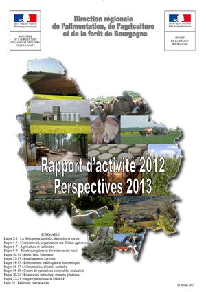 Rapport d'activité 2012 de la DRAAF Bourgogne