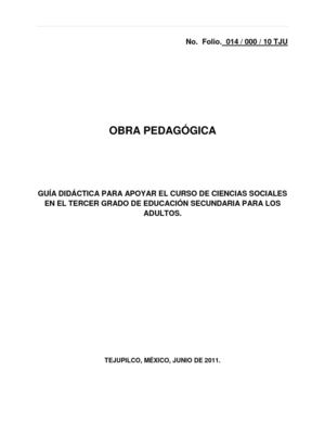 Guía didáctica para apoyar el curso de ciencias sociales en el tercer grado de educación secundaria para los adultos