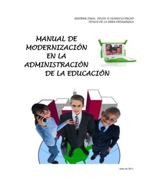 Manual de modernización en la administración de la educación
