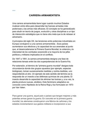 CARRERA ARMAMENTISTA