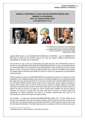 005. ESENCIA Y EXISTENCIA: LA CONSTRUCCION DE LA PROPIA VIDA