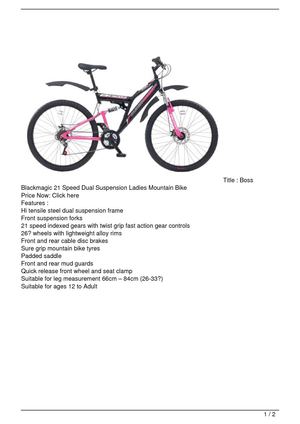 ladies suspension bike